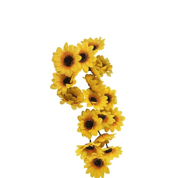 Yellow Artificial Sunflower Heads 2.5 Inch Pack Of 18 Decorative Flowers - Picture 6 of 14